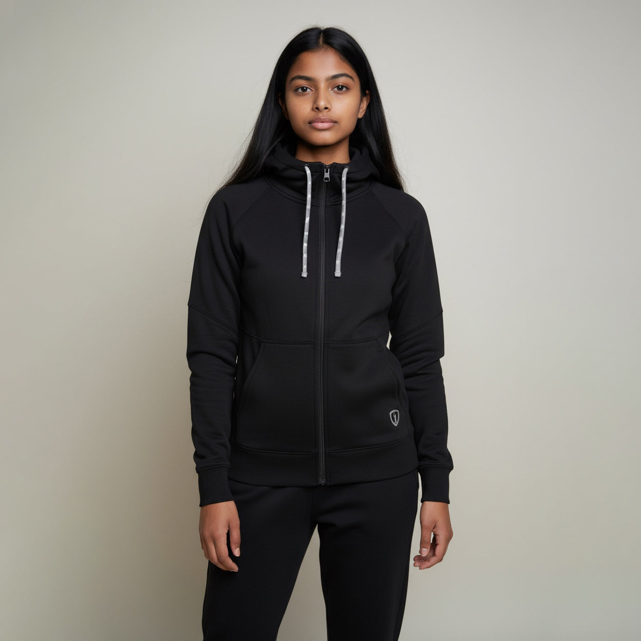 latte620　レディース　BLK S Sport Tek LST560 Full-Zip Sweatshirt with Custom Embroidery