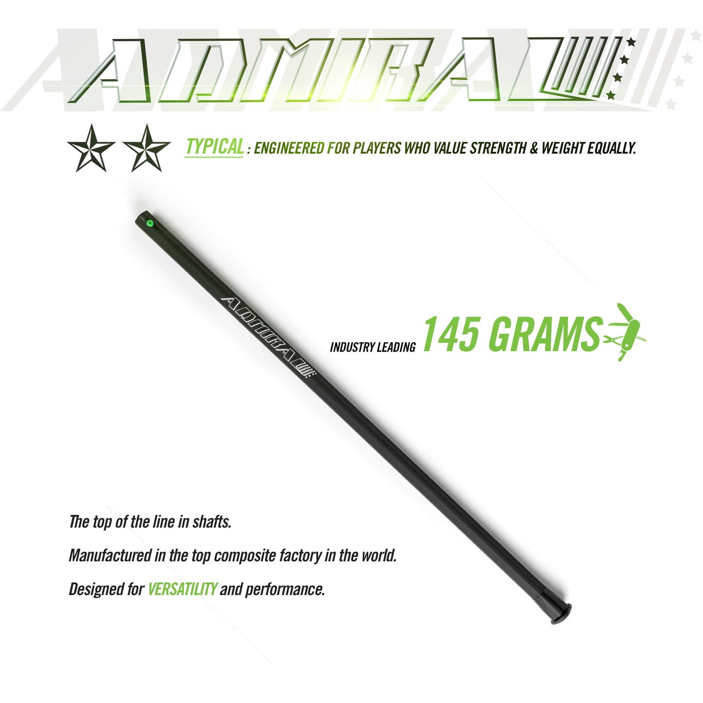 Adrenaline Admiral 30" Carbon Fiber Lacrosse Shaft